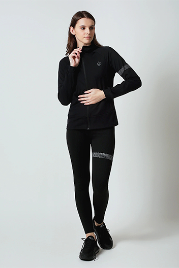 Power Hoodie Zip Jacke - Schwarz
