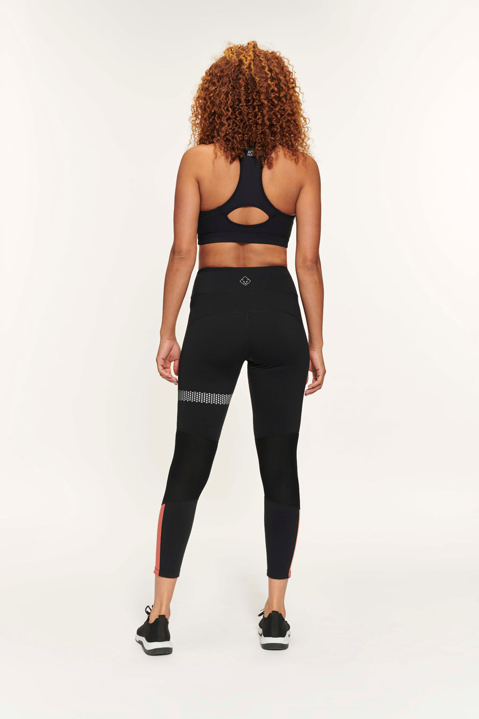 Birgit stripe leggings - black/coral