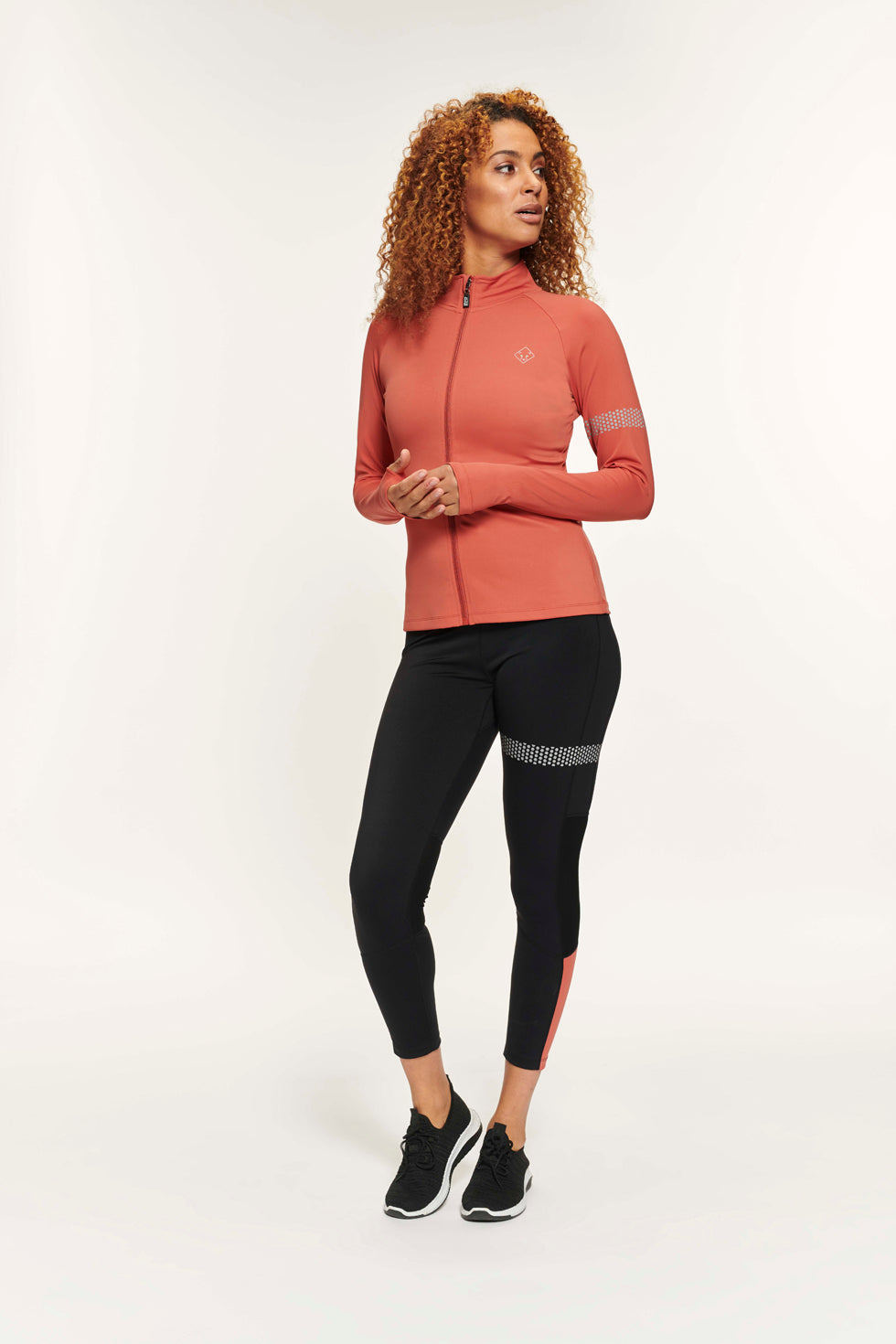 Birgit stripe leggings - black/coral