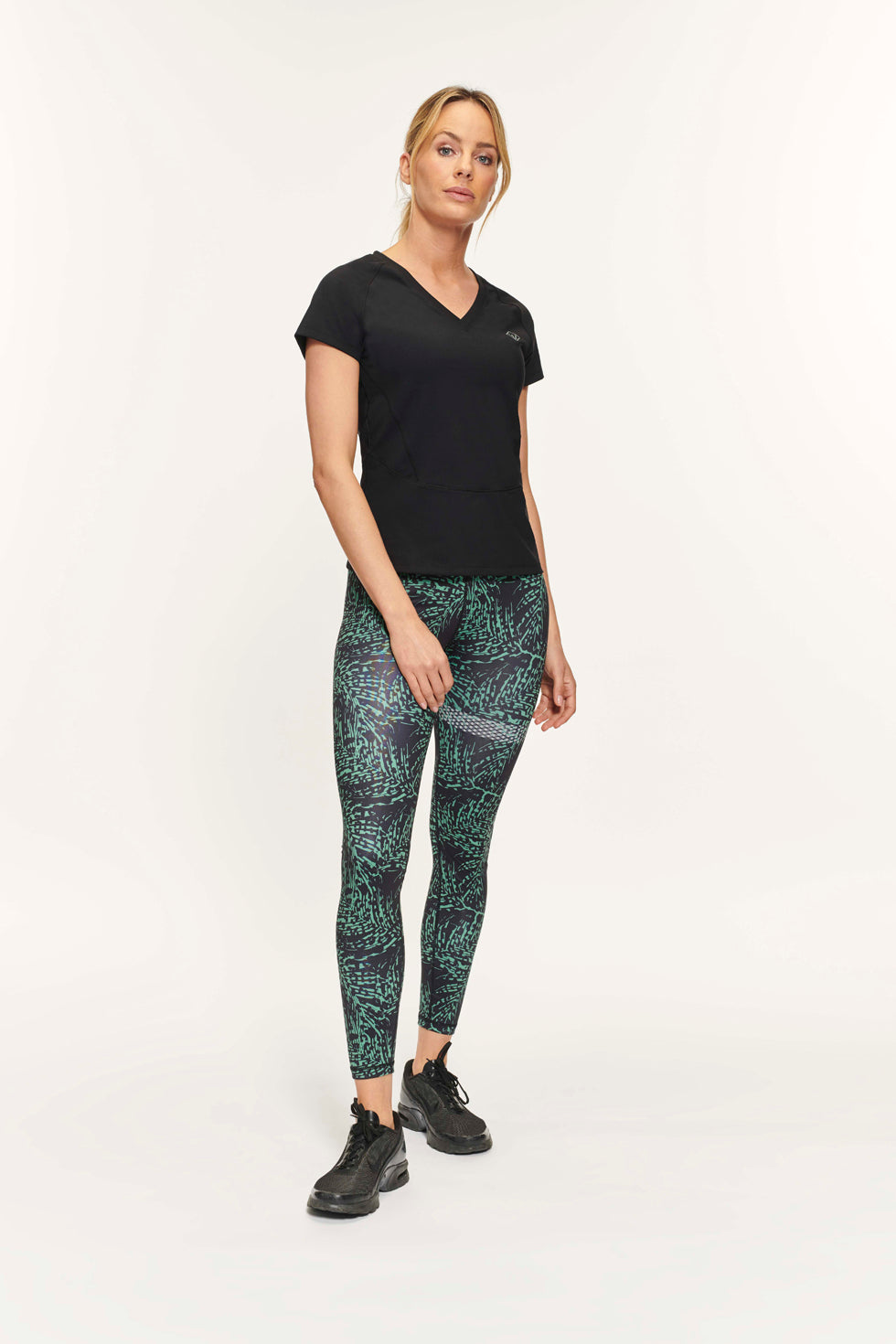 Lola Leaves Leggings mit hoher Taille – Grüner Leopard