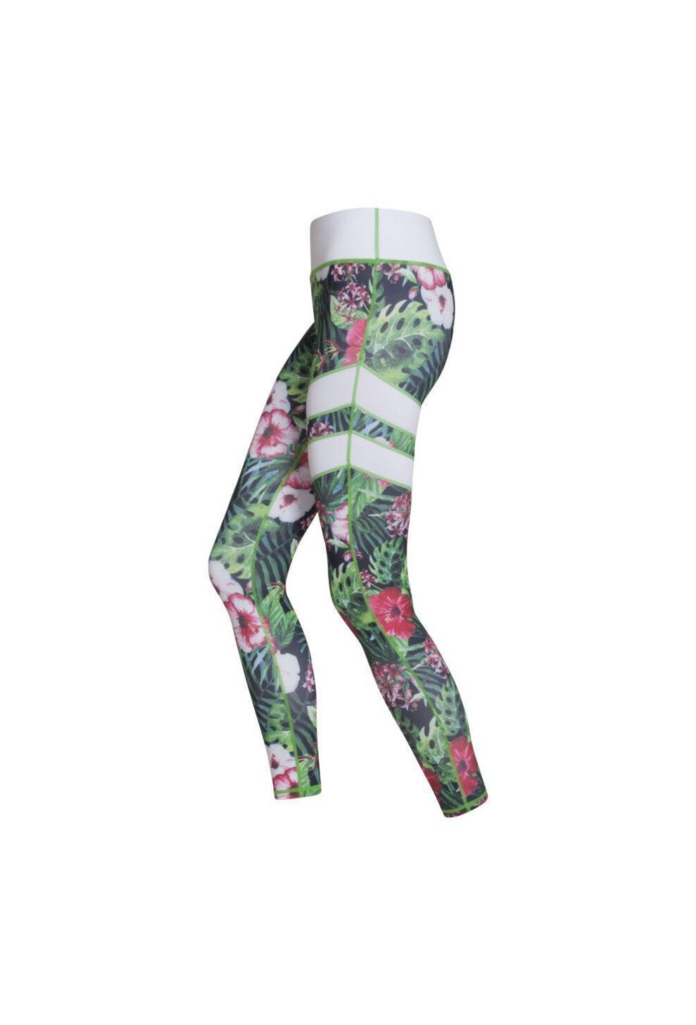 Fleur Sport Leggings - White & Green