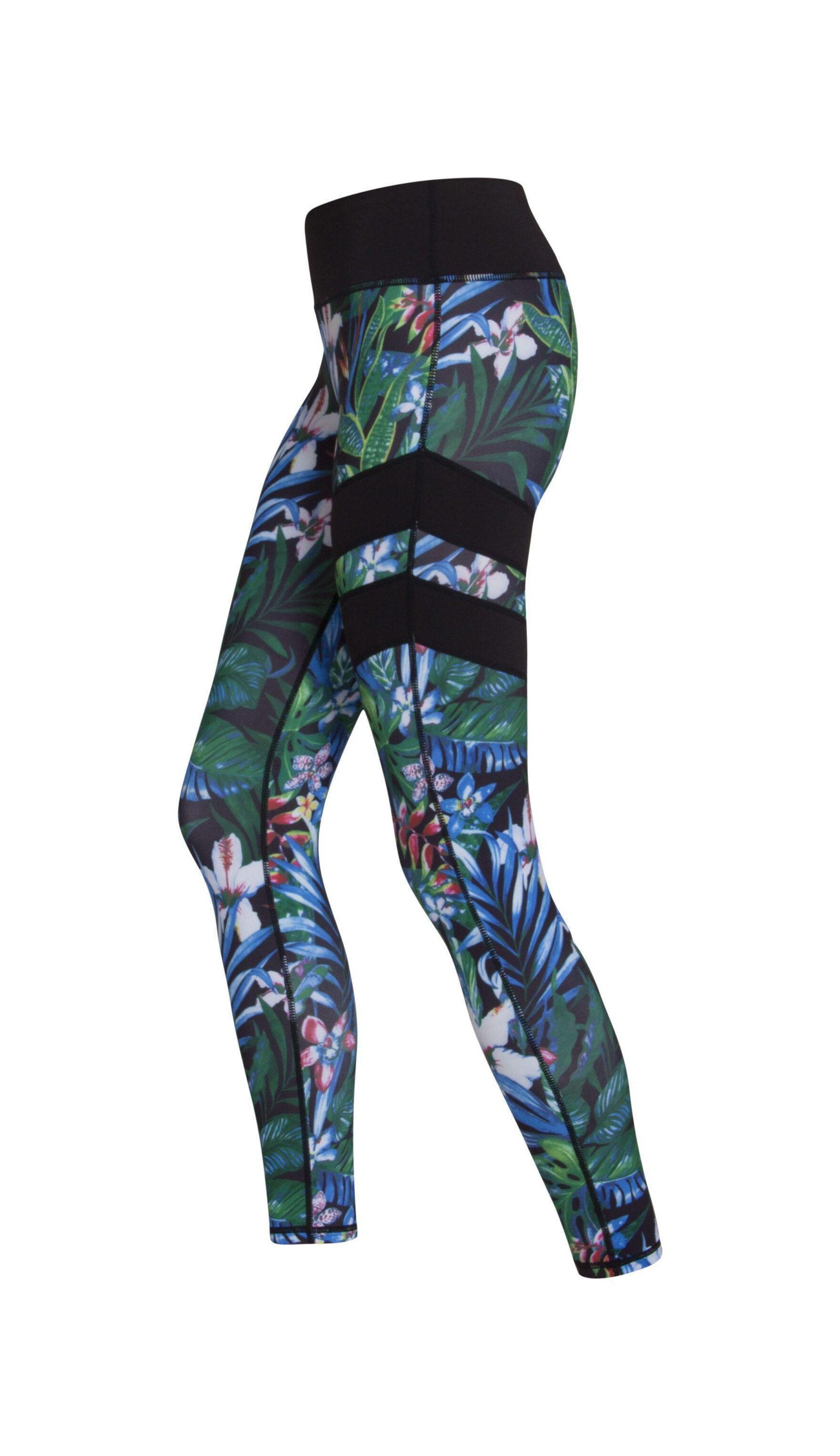 Hannah Sport Leggings - Black & Light Blue