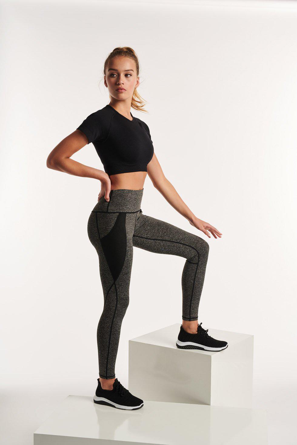 Sports Leggings - Gray & Black