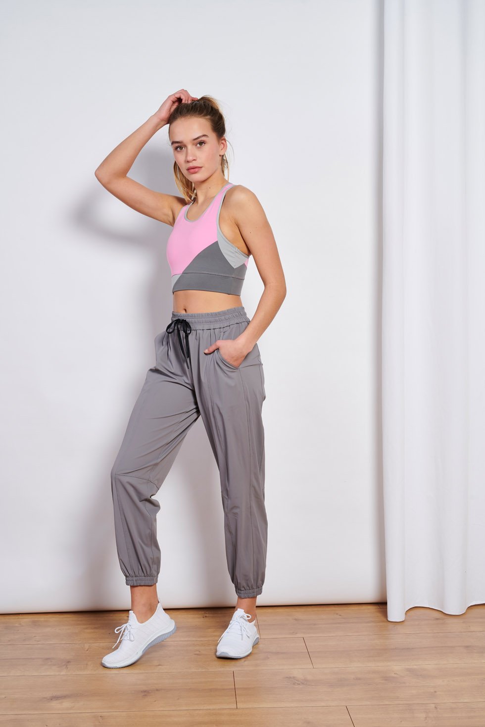Megan Sport Pants - Light Gray