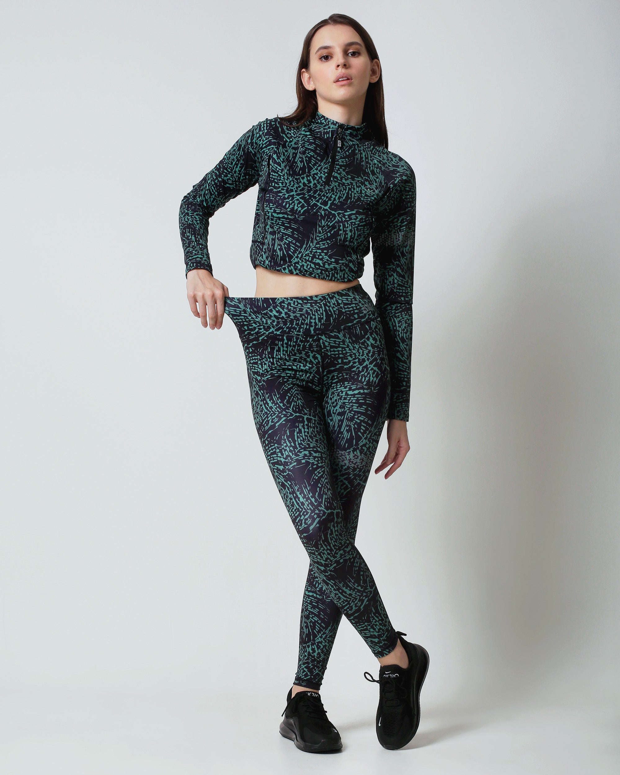 Lola Leaves high waist Legging - Green Leopard