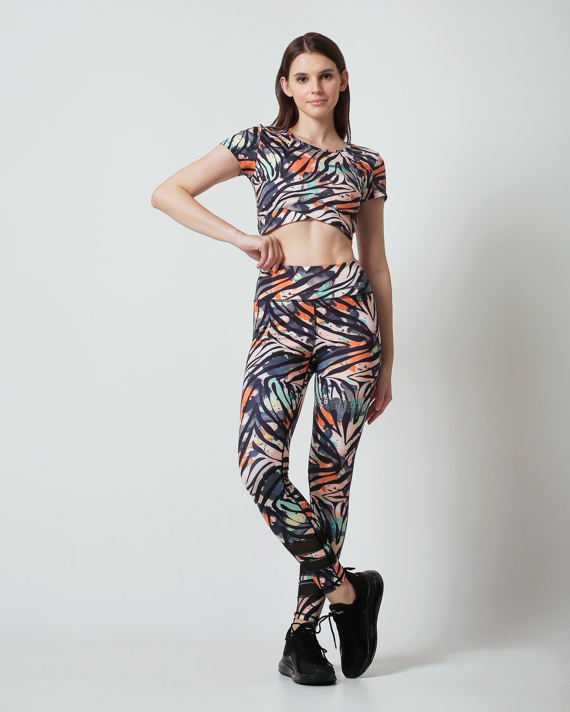 Mandy Zebra Mesh Legging - Multicolor