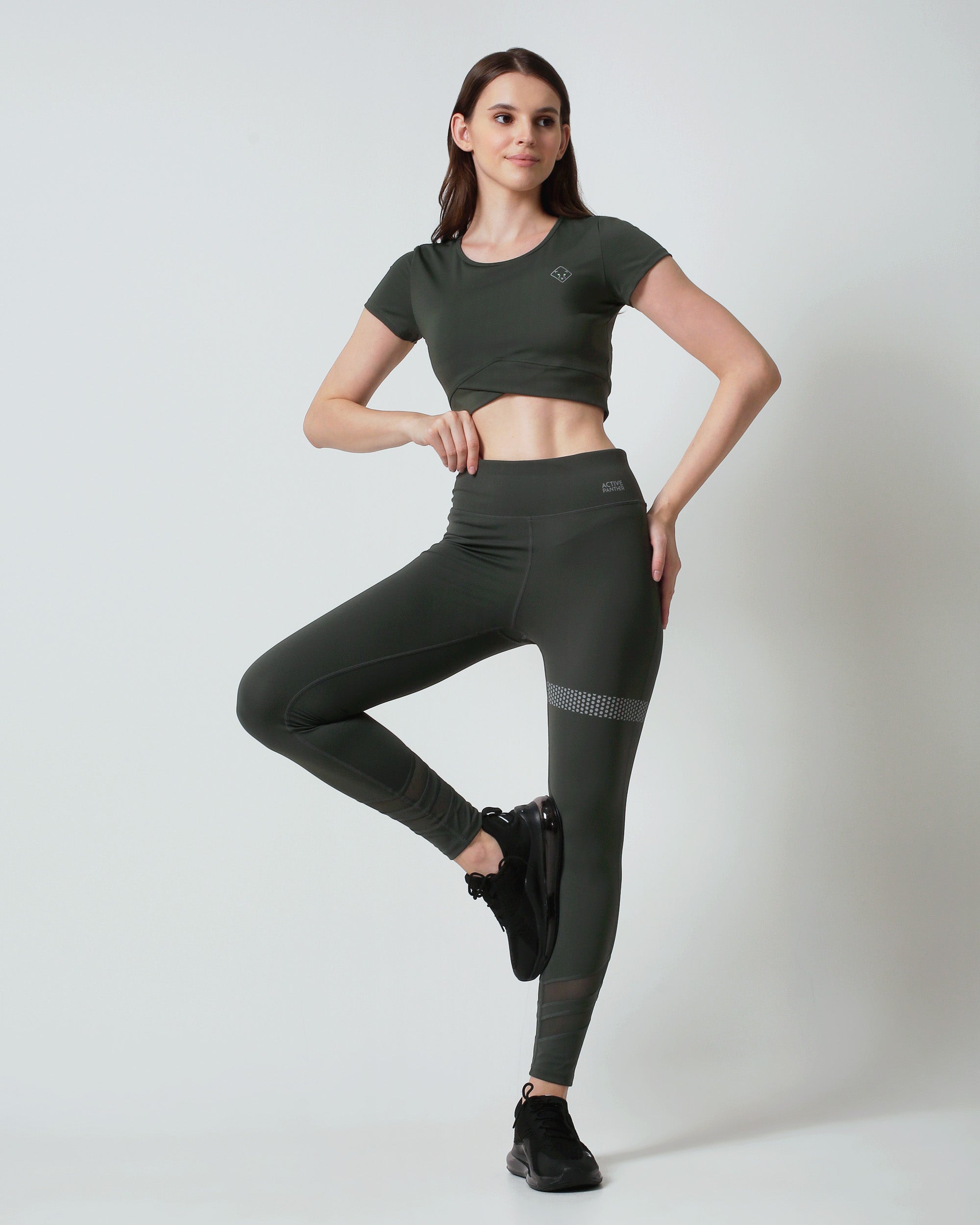 Mandy UNI Mesh Legging - Army Groen