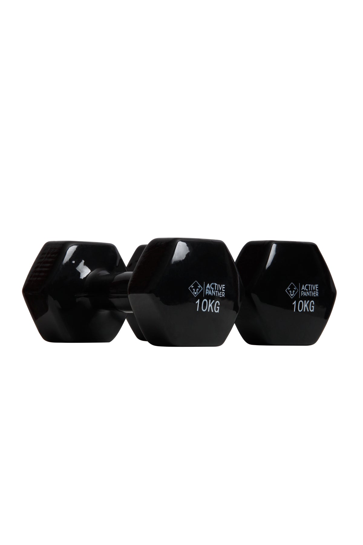 Active Panther Dumbbell set 1-10 kg - 92 kg totaal - Vinyl - Zwart