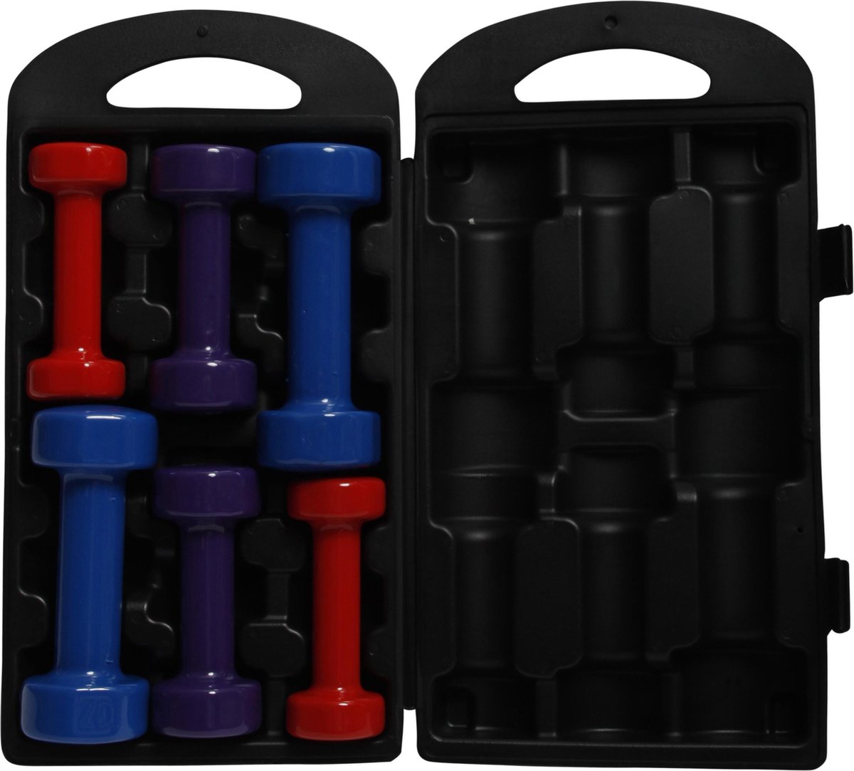 Dumbell set PVC - 10 kg met koffer