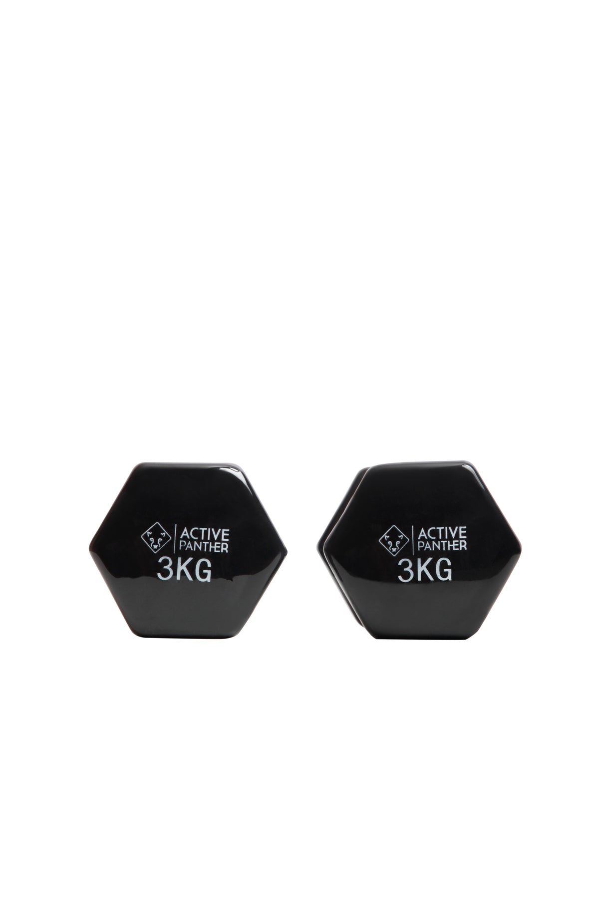 Active Panther Dumbbell set 2 x 3 kg - 6 kg totaal - Vinyl - Zwart
