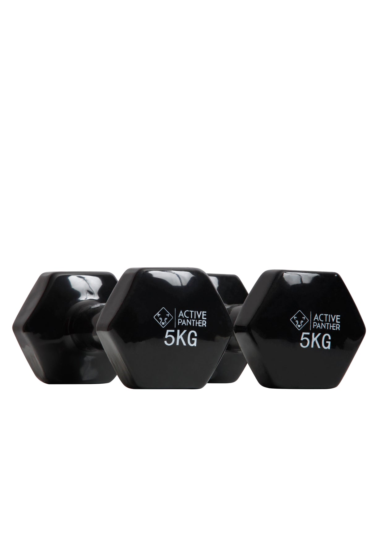 Active Panther Dumbbell set 1-5 kg - 30 kg totaal - Vinyl - Zwart