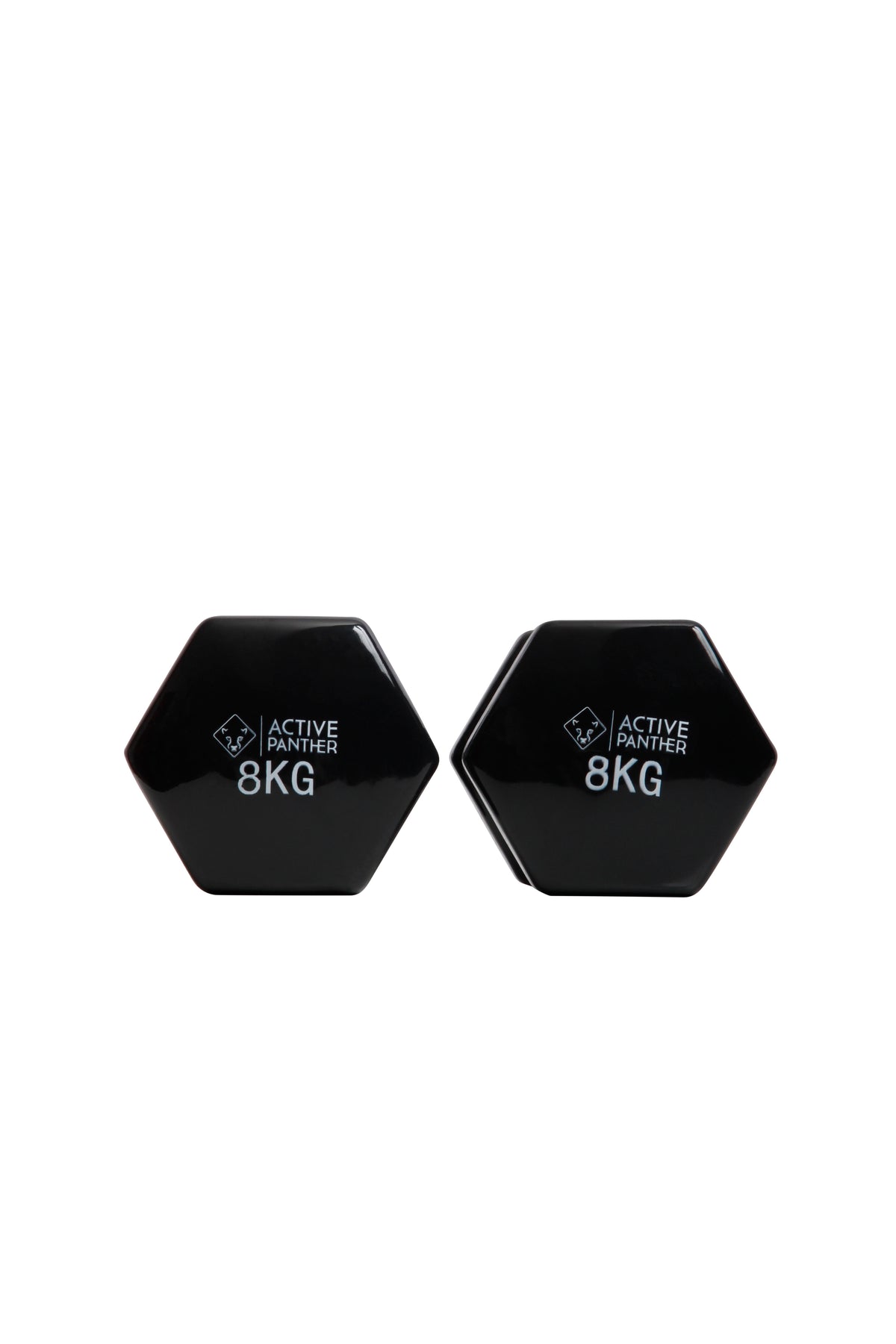 Active Panther Dumbbell set 2 x 8 kg - 16 kg totaal - Vinyl - Zwart