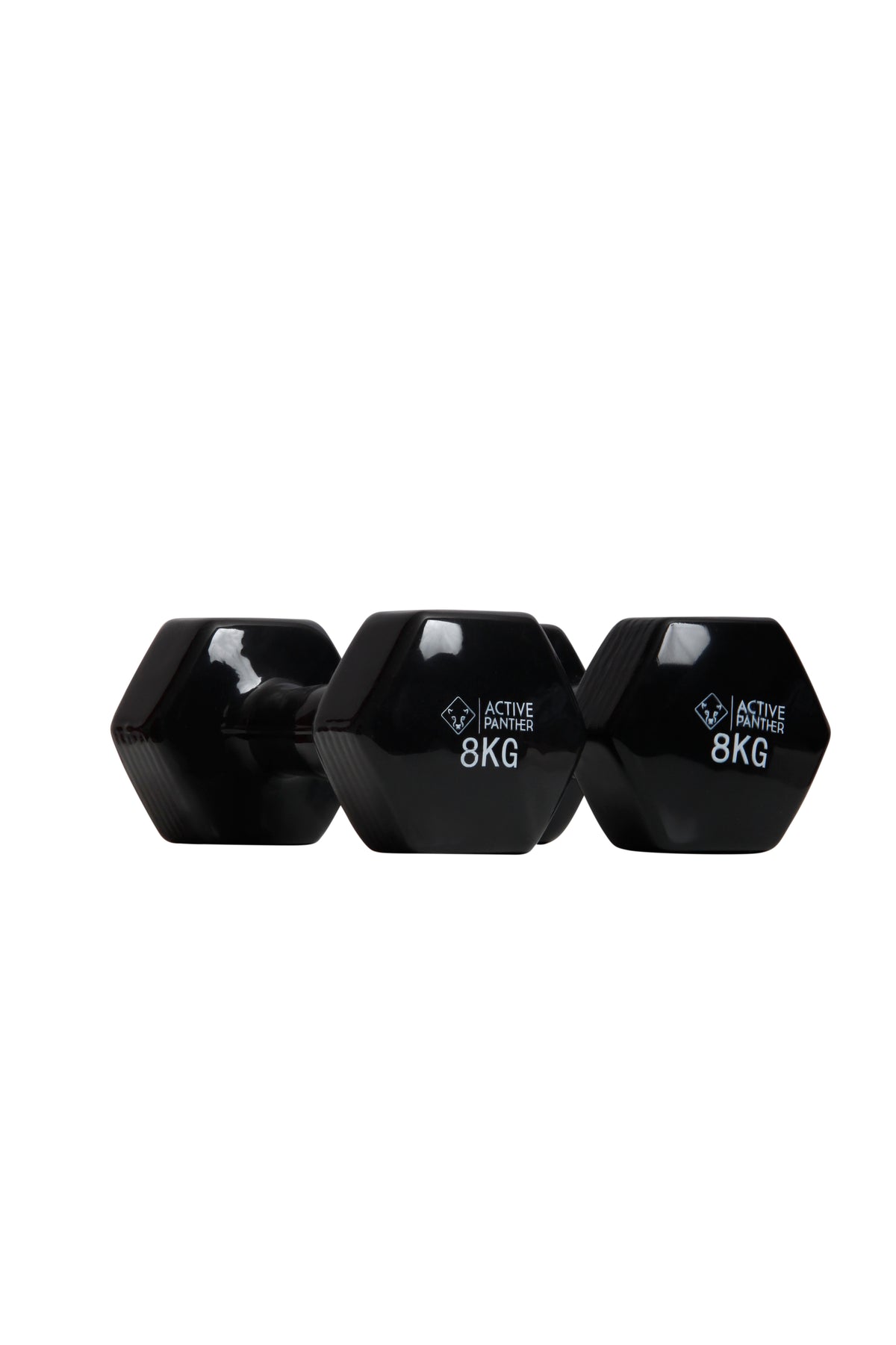 Active Panther Dumbbell set 2 x 8 kg - 16 kg totaal - Vinyl - Zwart