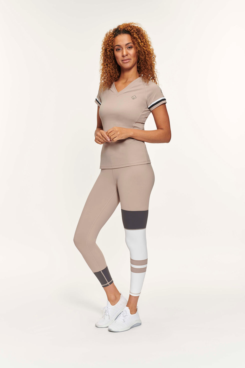 Demi Colour Block Legging - Sand
