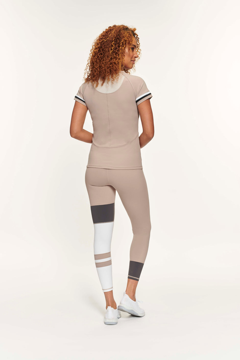 Demi Colour Block Legging - Sand
