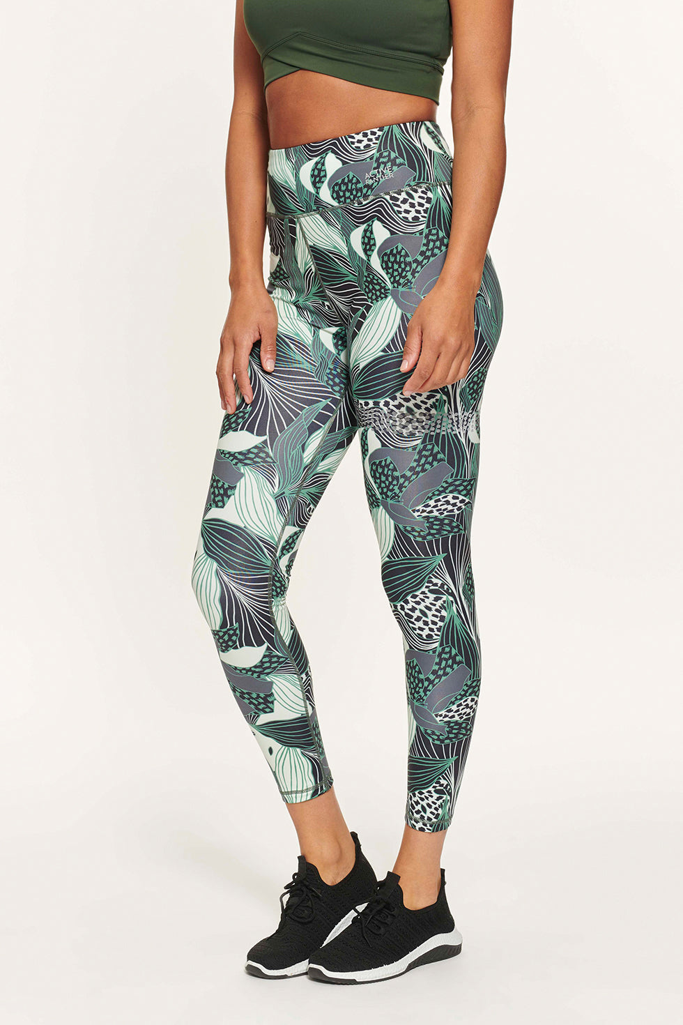 Lola Leo high waist Legging - Green & Black