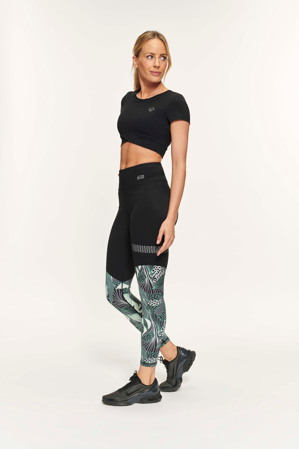 Active Panther - Groen/Zwart - Lola solid Leaves high waist Legging