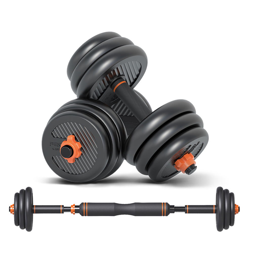 Dumbbell set 25 kg - Zwart/Oranje Verstelbare Halter, Dumbbell & Kettlebell Stang 25 kg Totaal