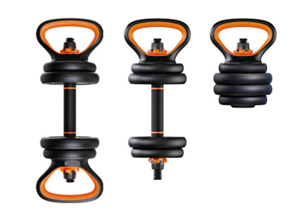 Feierdun Dumbbell Set 30 kg - Verstelbare Halter, Dumbbell & Kettlebell Stang -  Zwart/Oranje - 30 kg Totaal - Home Gym