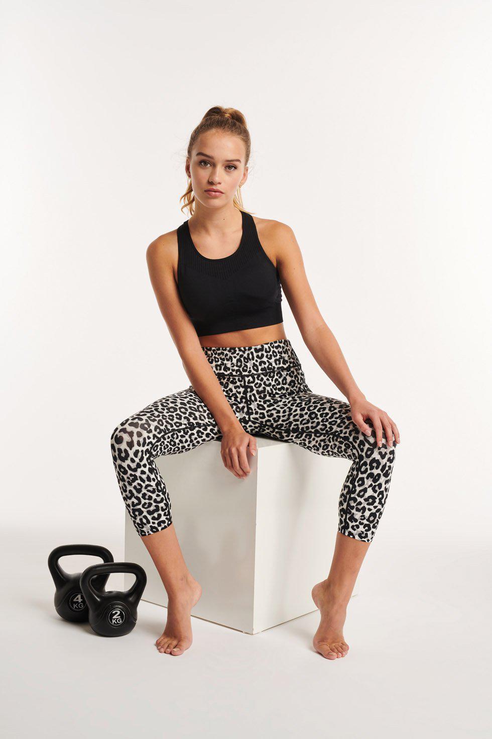 Active Panther - Schwarz &amp; Weiß - Franca Sport 3/4 Leggings